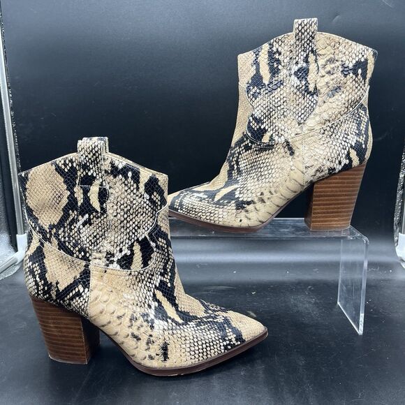 Gibson Latimer womens snakeskin goat leather ankle bootie size 6M - Picture 1 of 7